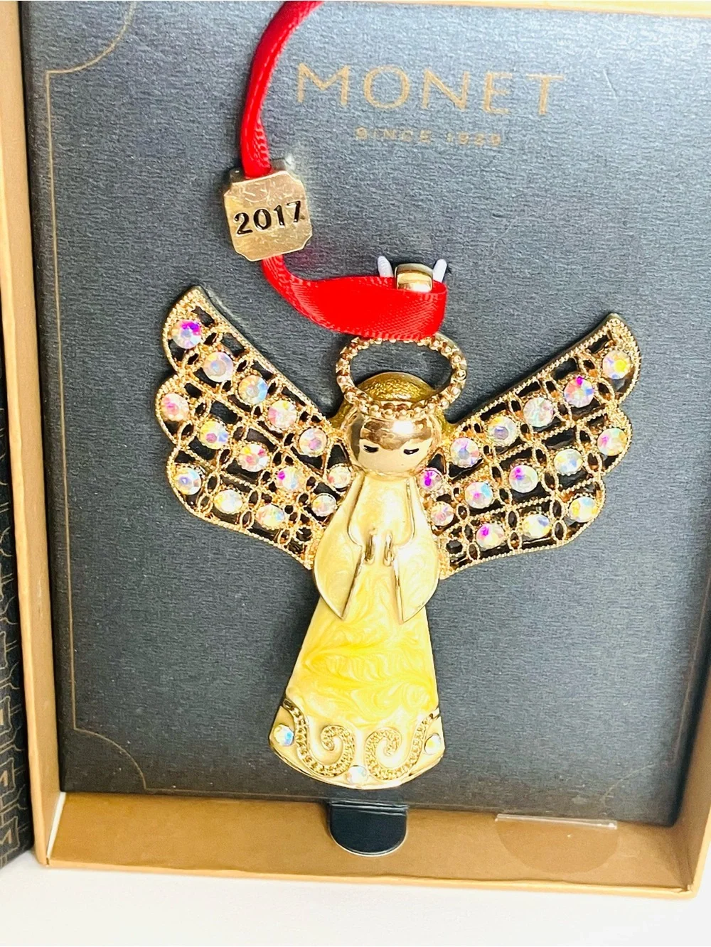Monet 2017 Jeweled Holiday Christmas Angel Ornament